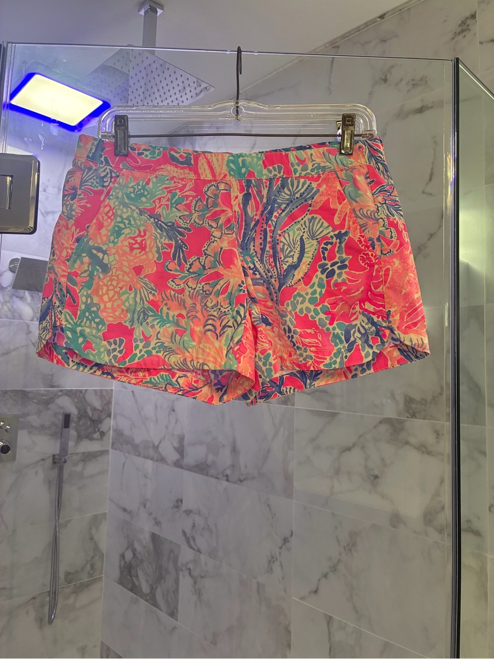 Lilly Pulitzer Tropical Reef Pattern Pink Blue and Turquoise Shorts
